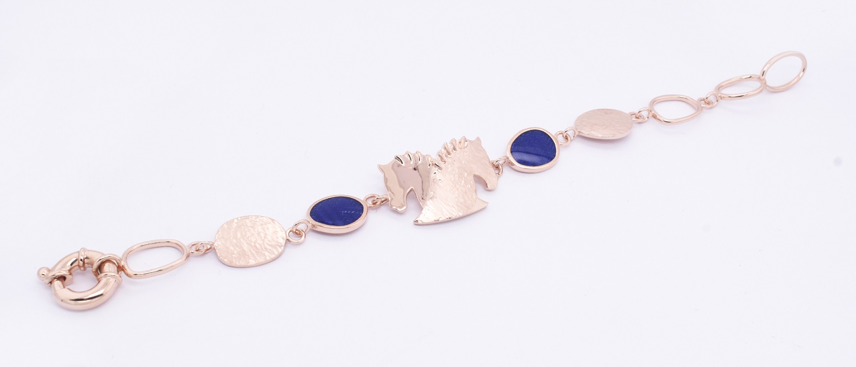 Armband by Runedal, rosé gold mit blauen Zirkonia