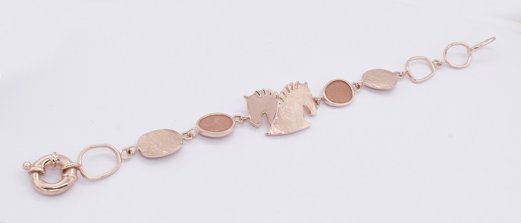 Armband by Runedal, rosé gold mit rosa Achat