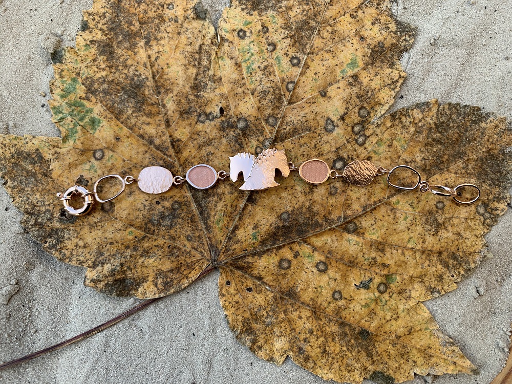 Armband by Runedal, rosé gold mit rosa Achat