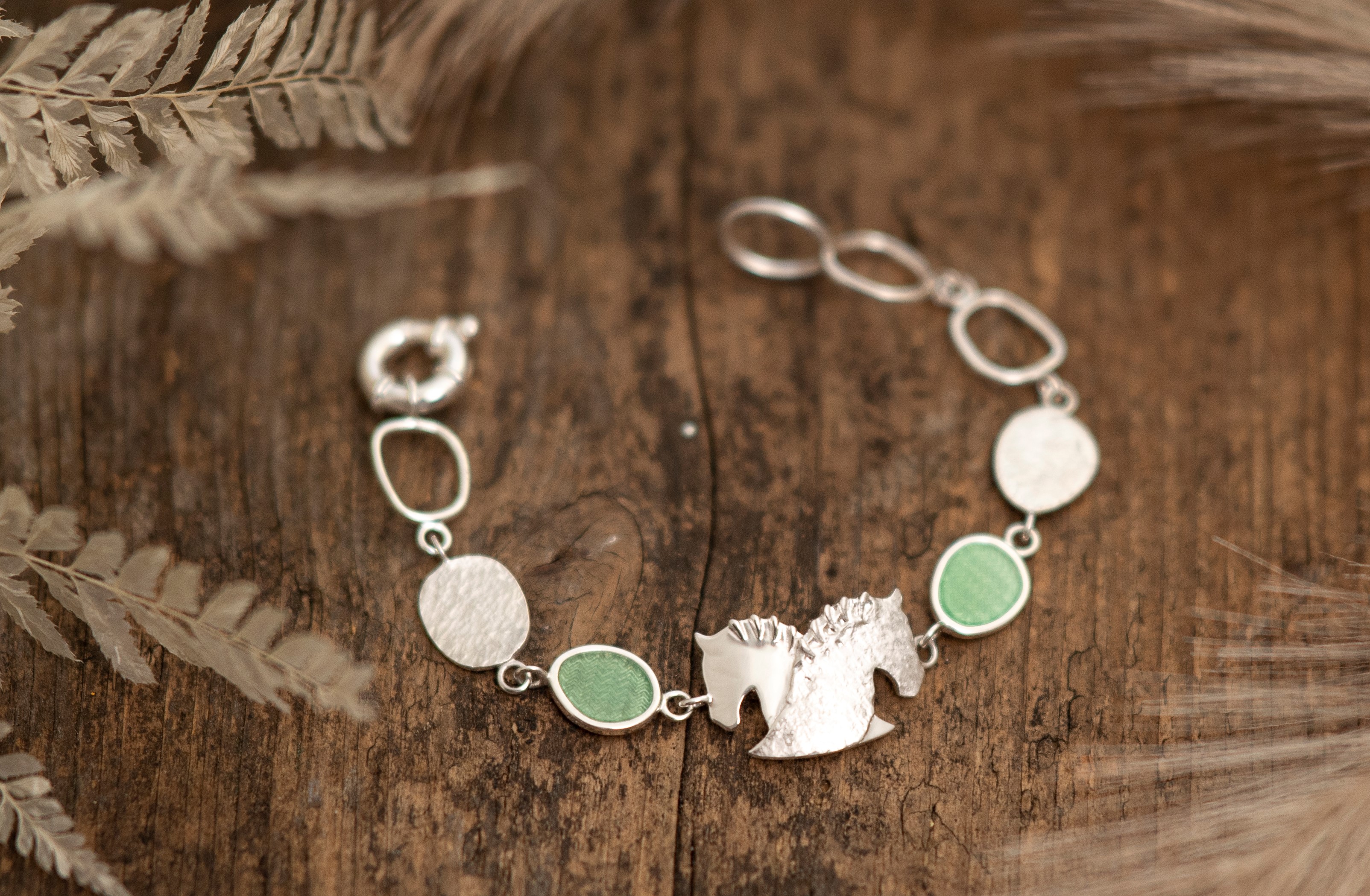 Armband by Runedal, silber mit grünen Achat