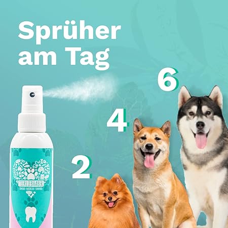 TIERLIEBHABER – Dentalspray für Hunde & Katzen entfernt Zahnbelag, 100% natürlich