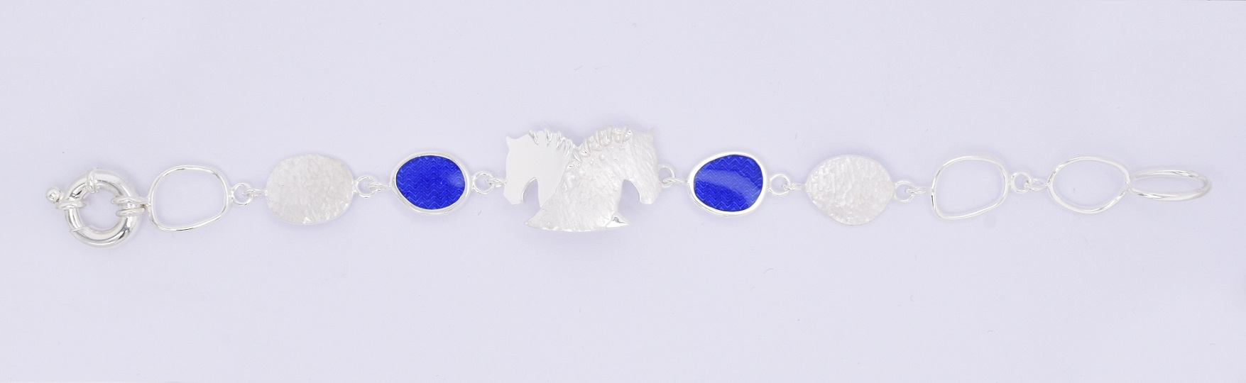 Armband by Runedal, silber mit blauen Zirkonia
