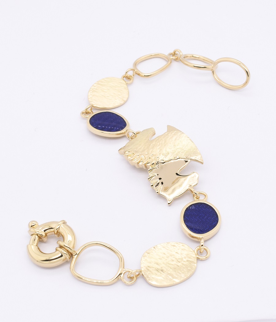 Armband by Runedal, gold mit blauen Zirkonia
