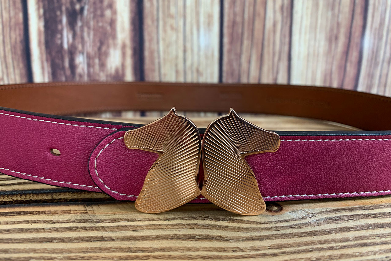 Desori Ledergürtel "DOUBLE BELT", pink