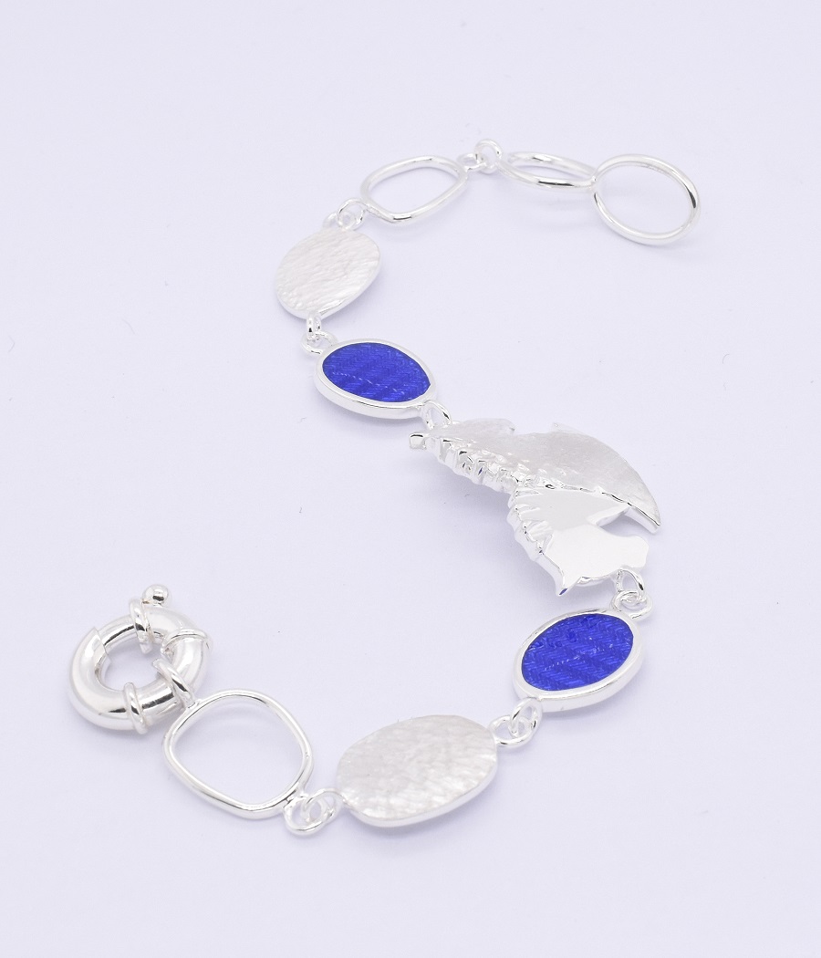Armband by Runedal, silber mit blauen Zirkonia