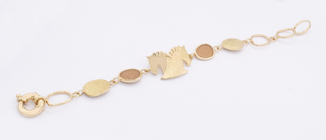 Armband by Runedal, gold mit rosa Achat