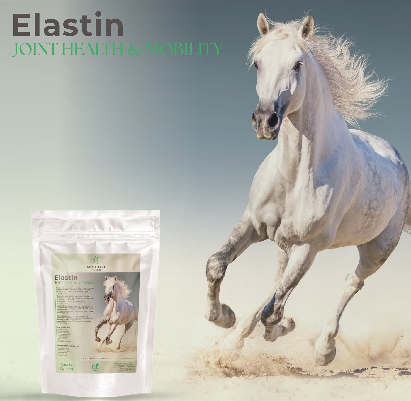 Elastin – Natürliches,  ayurvedisches Gelenkpräparat für Pferde