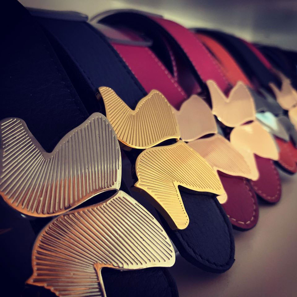 Desori Ledergürtel "DOUBLE BELT", pink