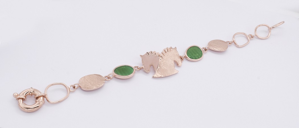 Armband by Runedal, rosé gold mit grünen Achat