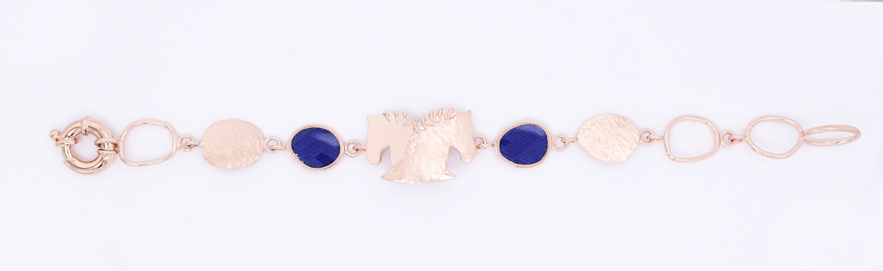 Armband by Runedal, rosé gold mit blauen Zirkonia