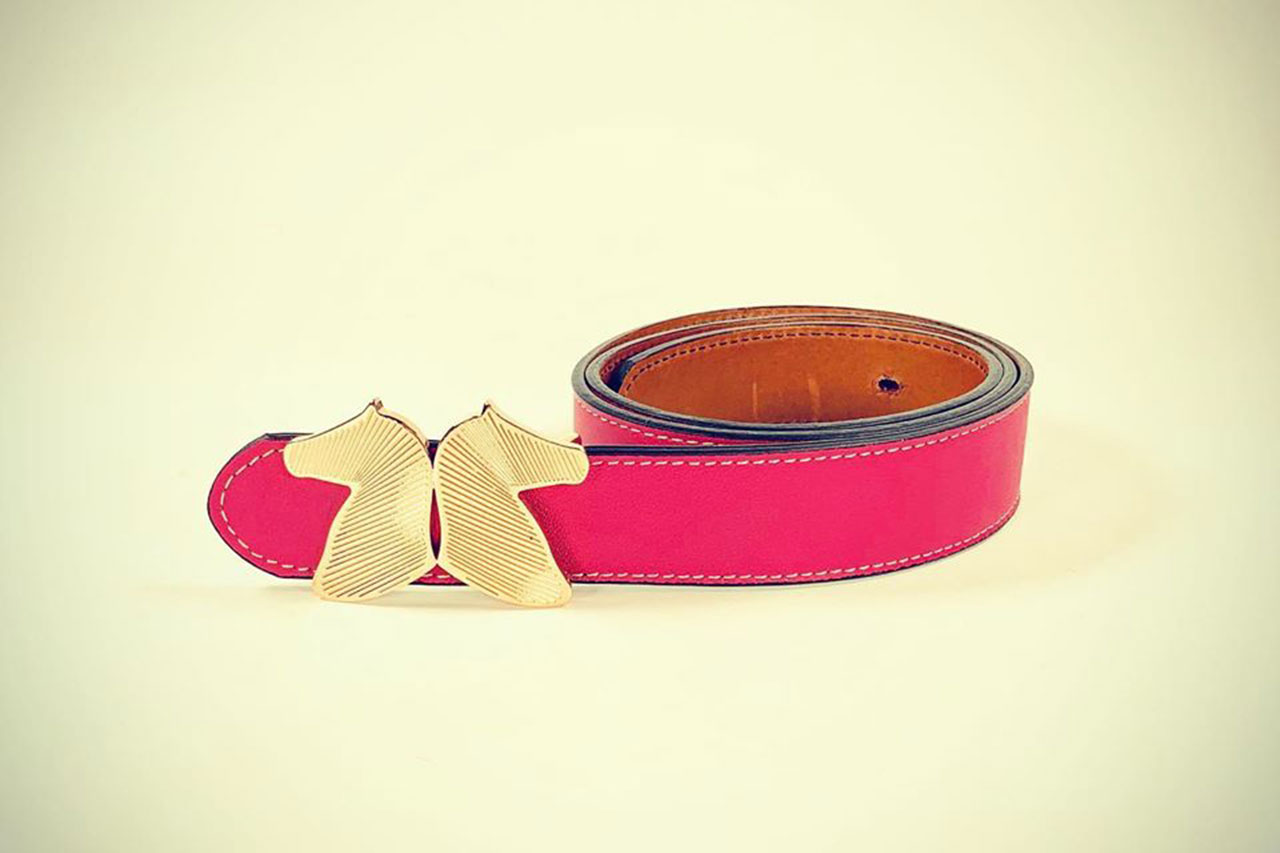 Desori Ledergürtel "DOUBLE BELT", pink