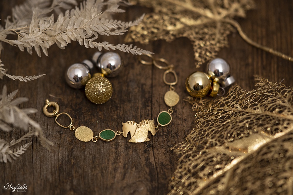Armband by Runedal, gold mit grünen Achat