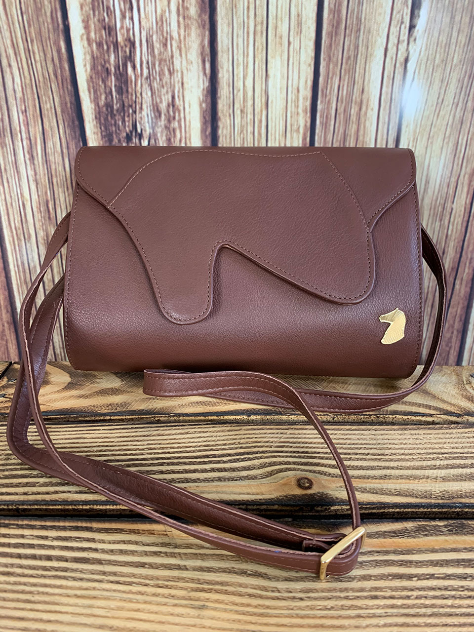 Desori Lederhandtasche "FLAT DOH", braun