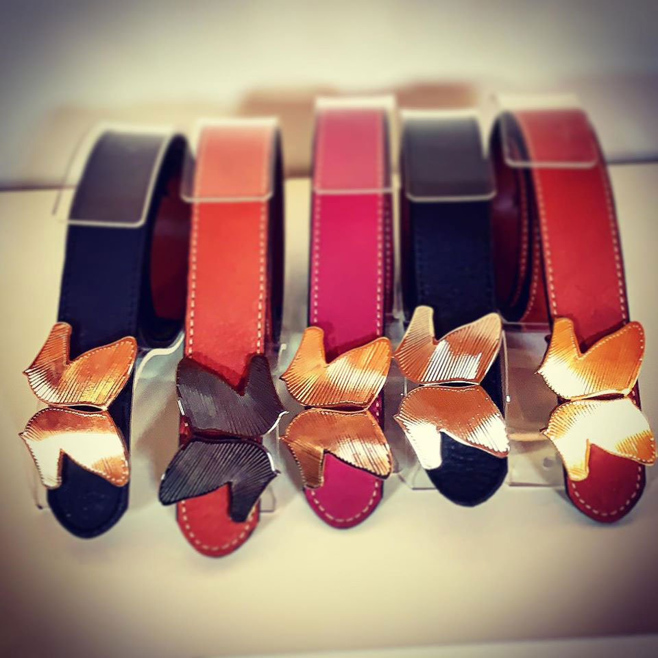 Desori Ledergürtel "DOUBLE BELT", pink