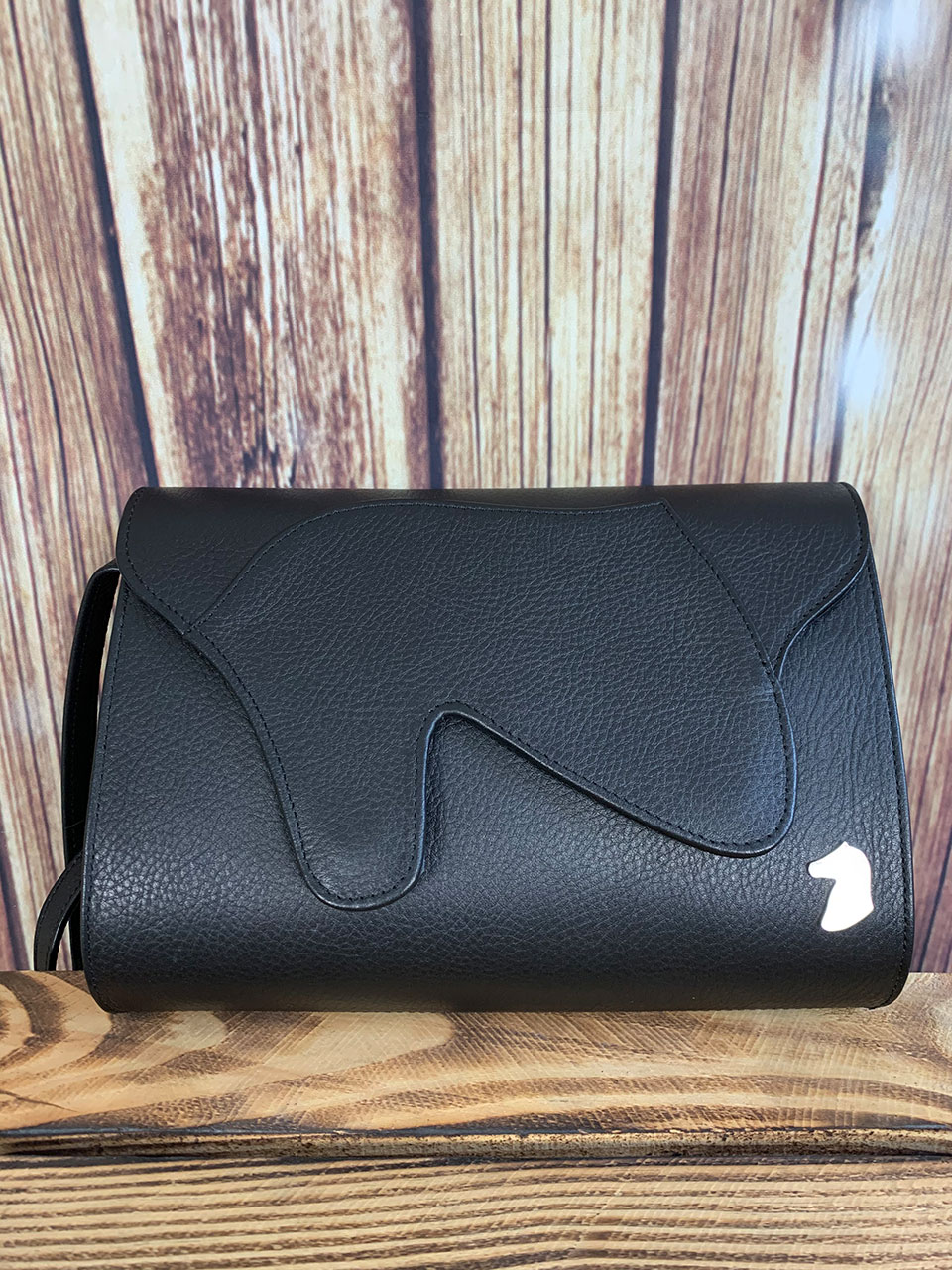 Desori Lederhandtasche "FLAT DOH", schwarz