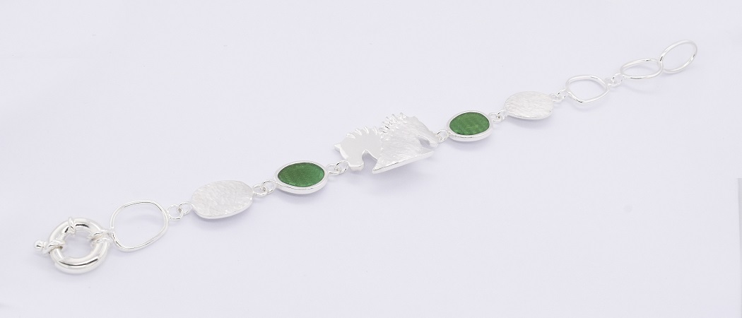 Armband by Runedal, silber mit grünen Achat