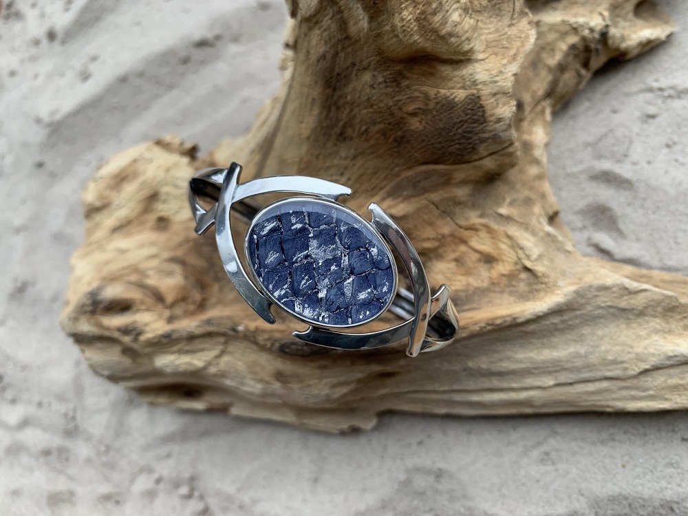 Dalvik Armband, Grau-Blau & Silber
