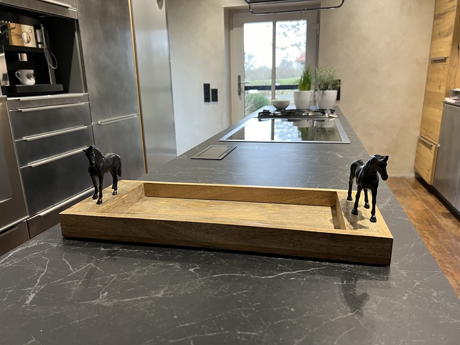 Holztablett Equine Duo, Schwarz