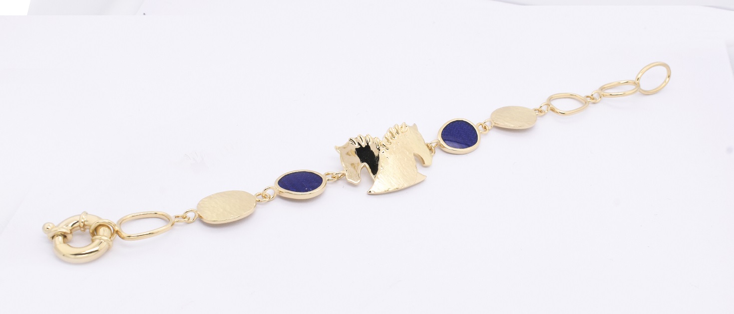 Armband by Runedal, gold mit blauen Zirkonia