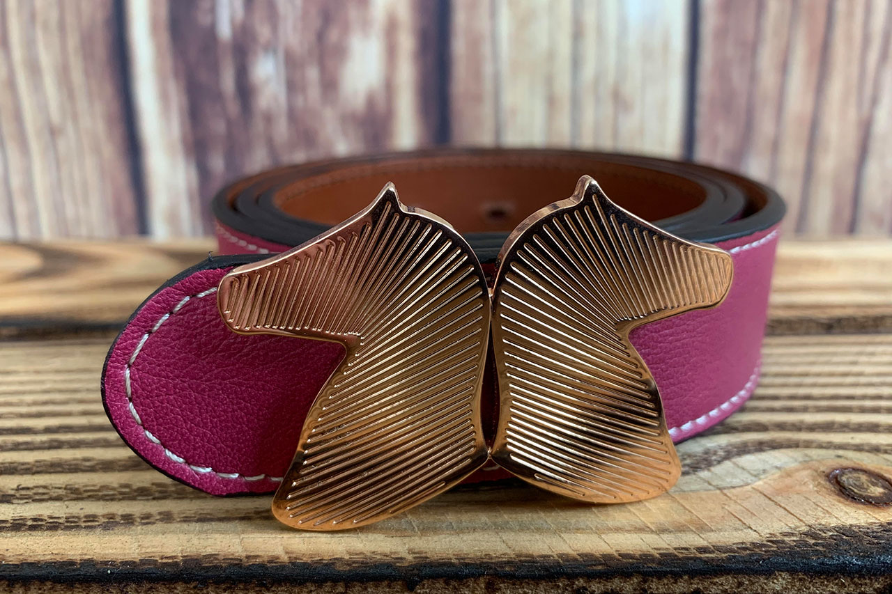 Desori Ledergürtel "DOUBLE BELT", pink