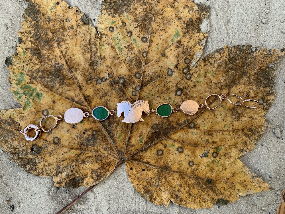 Armband by Runedal, rosé gold mit grünen Achat