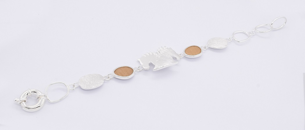 Armband by Runedal, silber mit rosa Achat