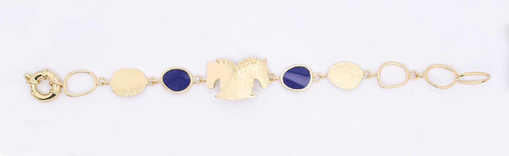 Armband by Runedal, gold mit blauen Zirkonia