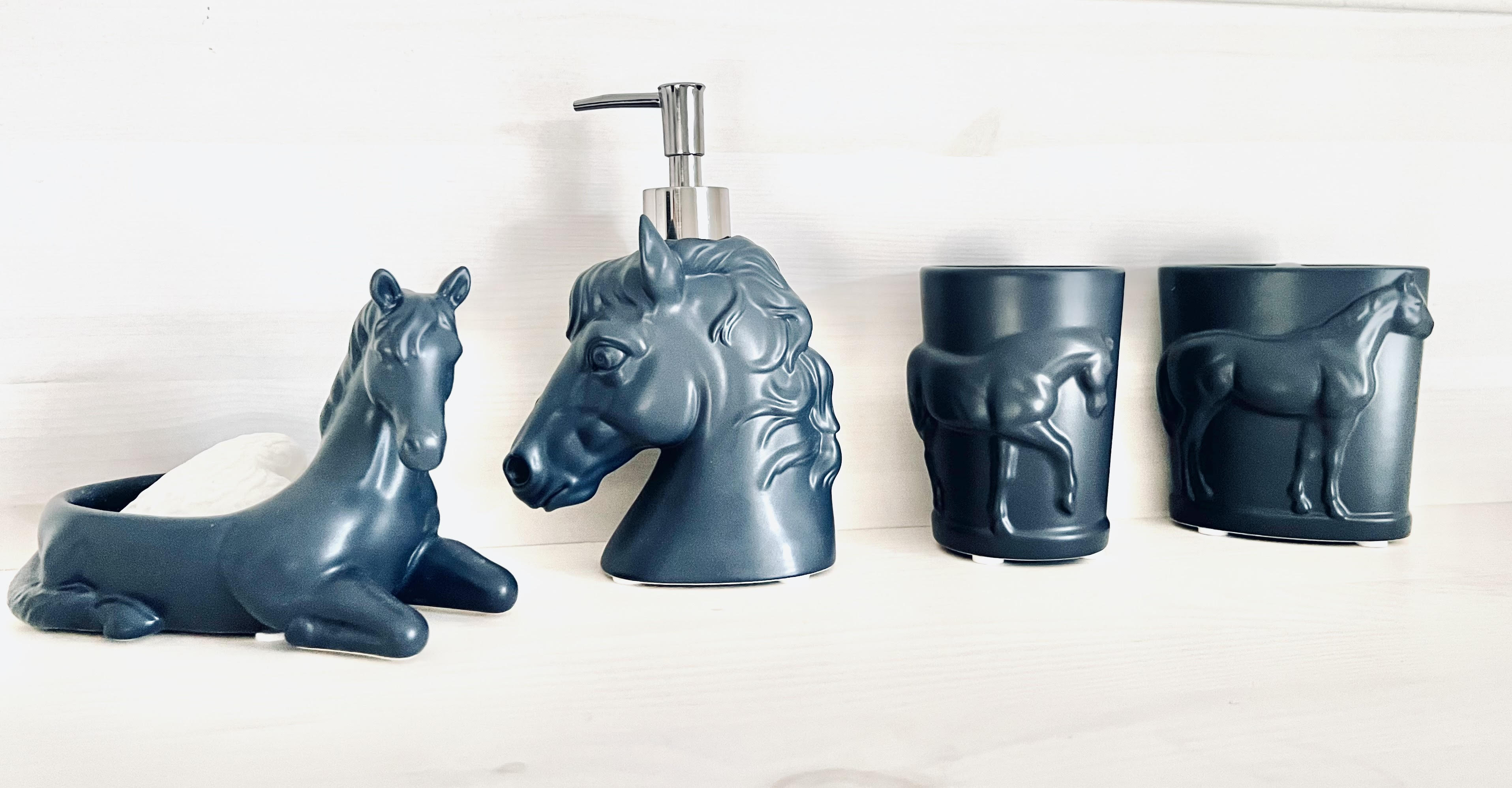 HESTA Badkollektion für Pferdeliebhaber, Set, grau-schwarz