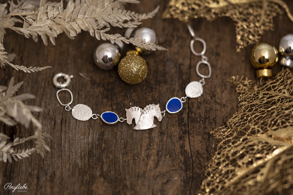 Armband by Runedal, silber mit blauen Zirkonia