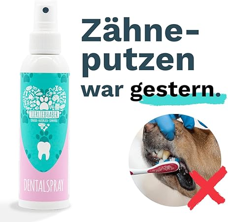 TIERLIEBHABER – Dentalspray für Hunde & Katzen entfernt Zahnbelag, 100% natürlich